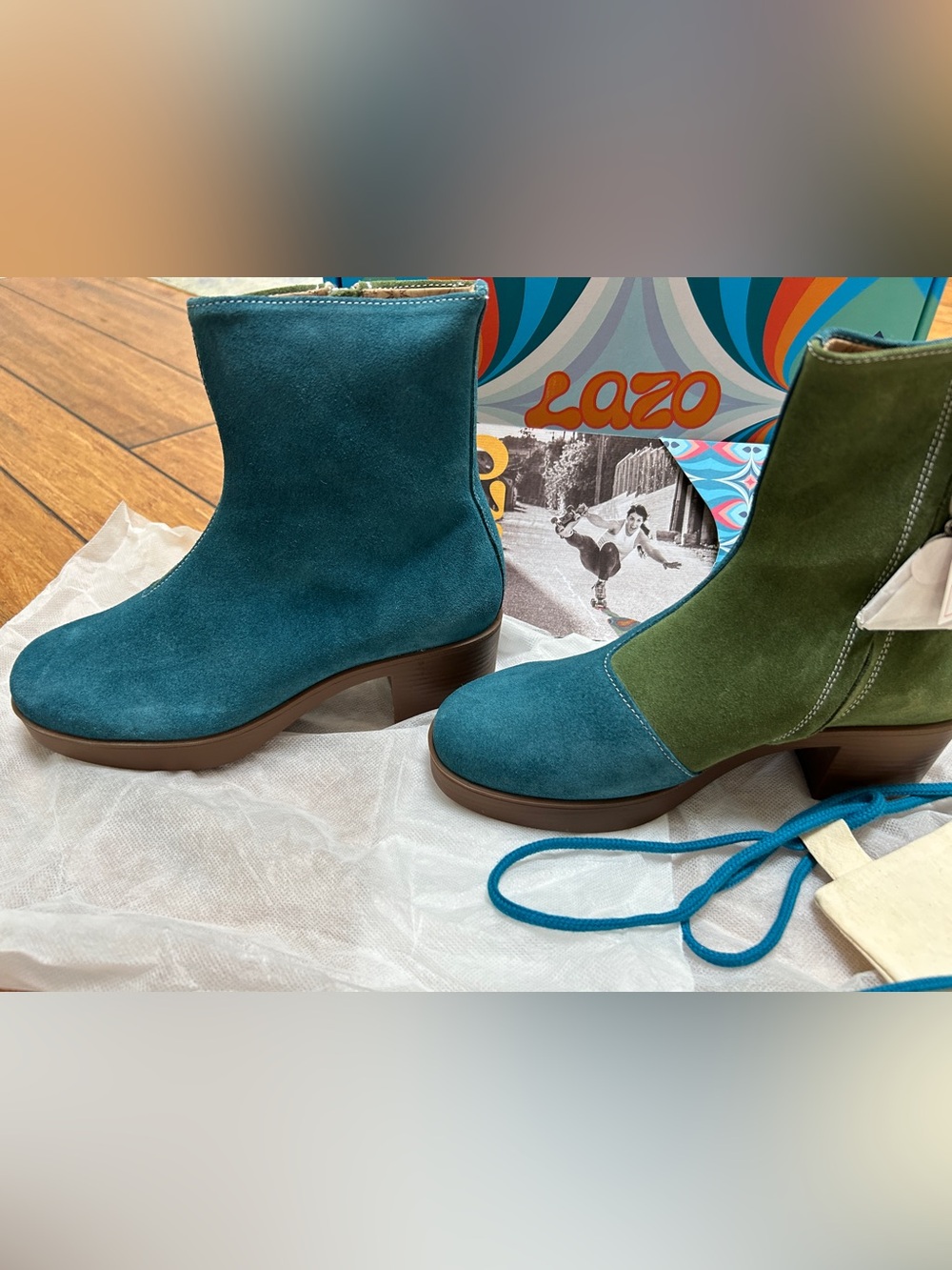 Lazo suede ankle boots. NWT